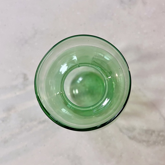 LIKE NEW Green Blown Glass Bulb Forcing Vase, Flower Vase - Picture 3 of 3
